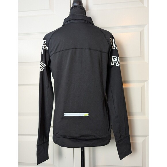 VS PINK Size M Quarter Zip Pullover Reflective Logo Thumbhole Running Activewear - Picture 3 of 12